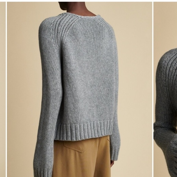 KHAITE The Sequoia Sweater in Haze size M 100% cashmere gray long sleeves - Picture 3 of 12